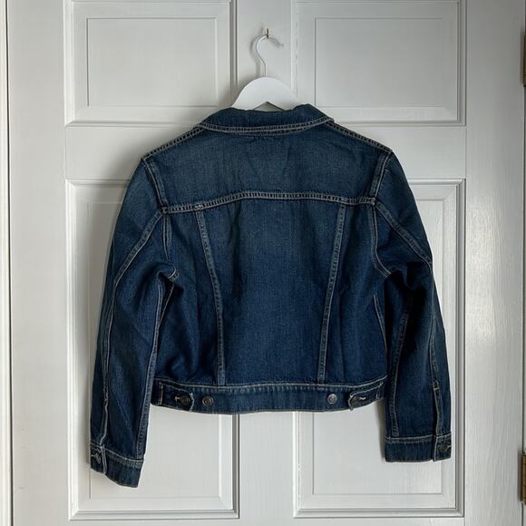 NWT Current Elliott The Baby Trucker Cropped Denim Jacket Size Large - Picture 3 of 9